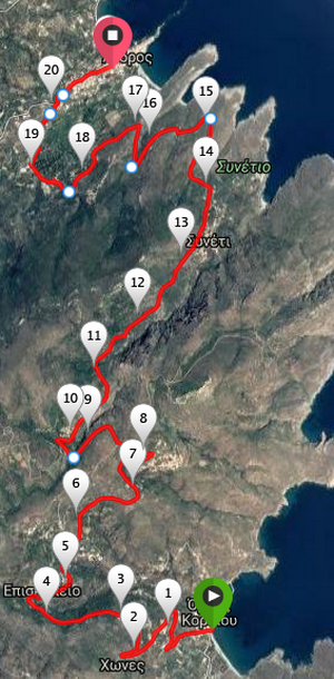 Andros Half Marathon Route