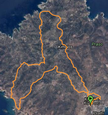 Kimolos Trail 21km map