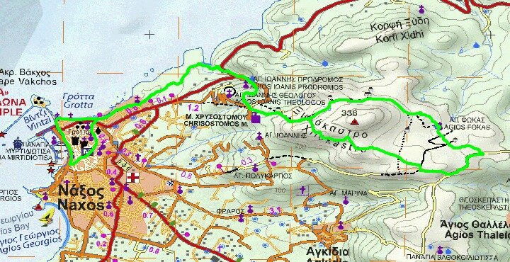 NAXOS TRAIL RACE 11km map