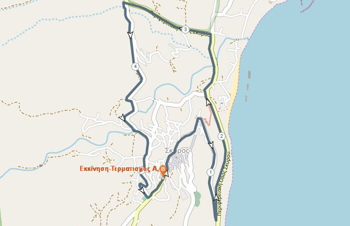 Skyros Halfmarathon 5.5 Km map